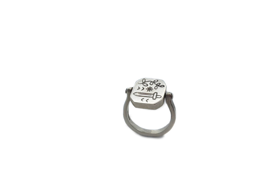 Sterling silver hot sale flip rings