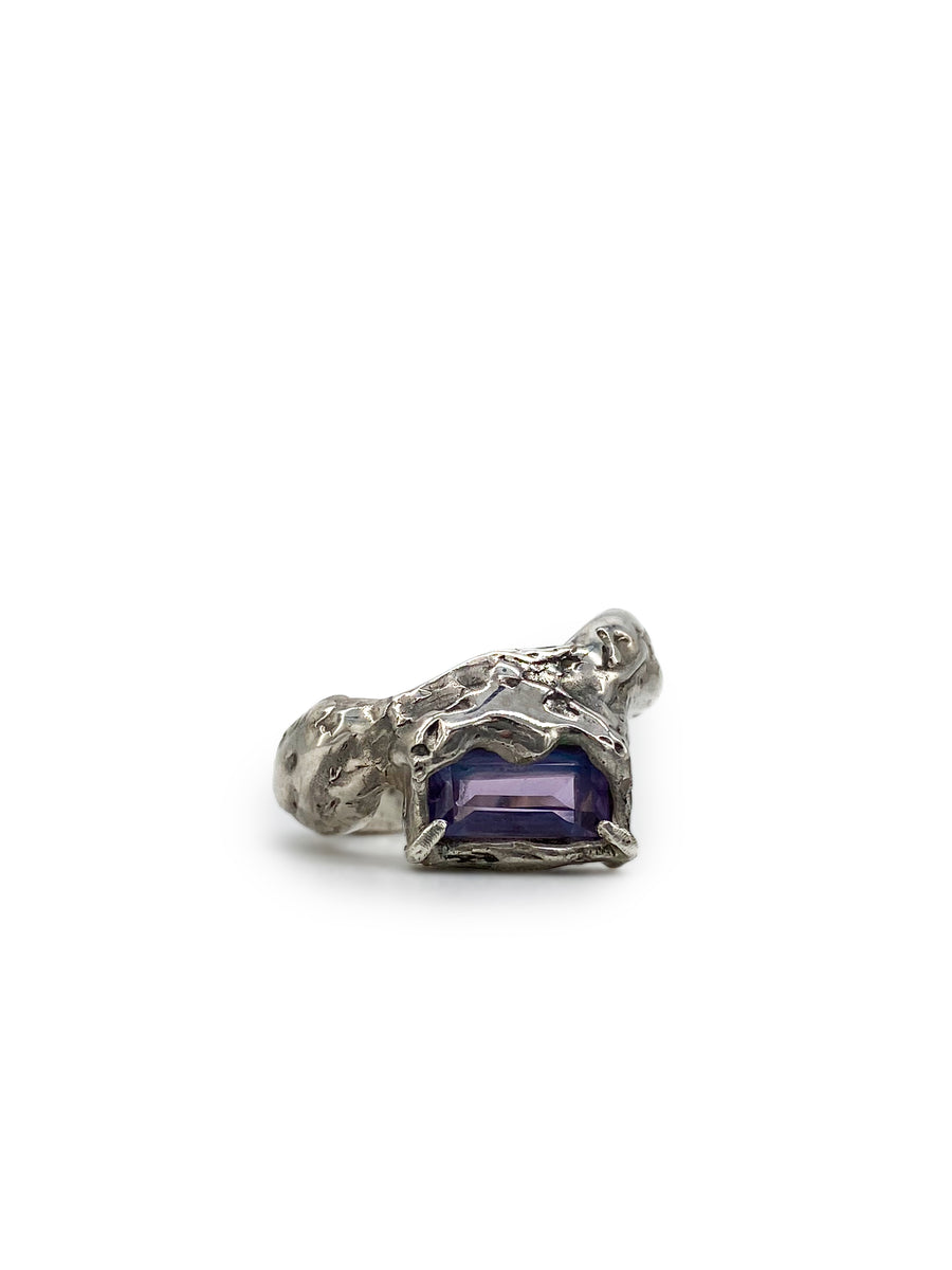 Sterling Silver Wavy 2.0 Ring in Amethyst