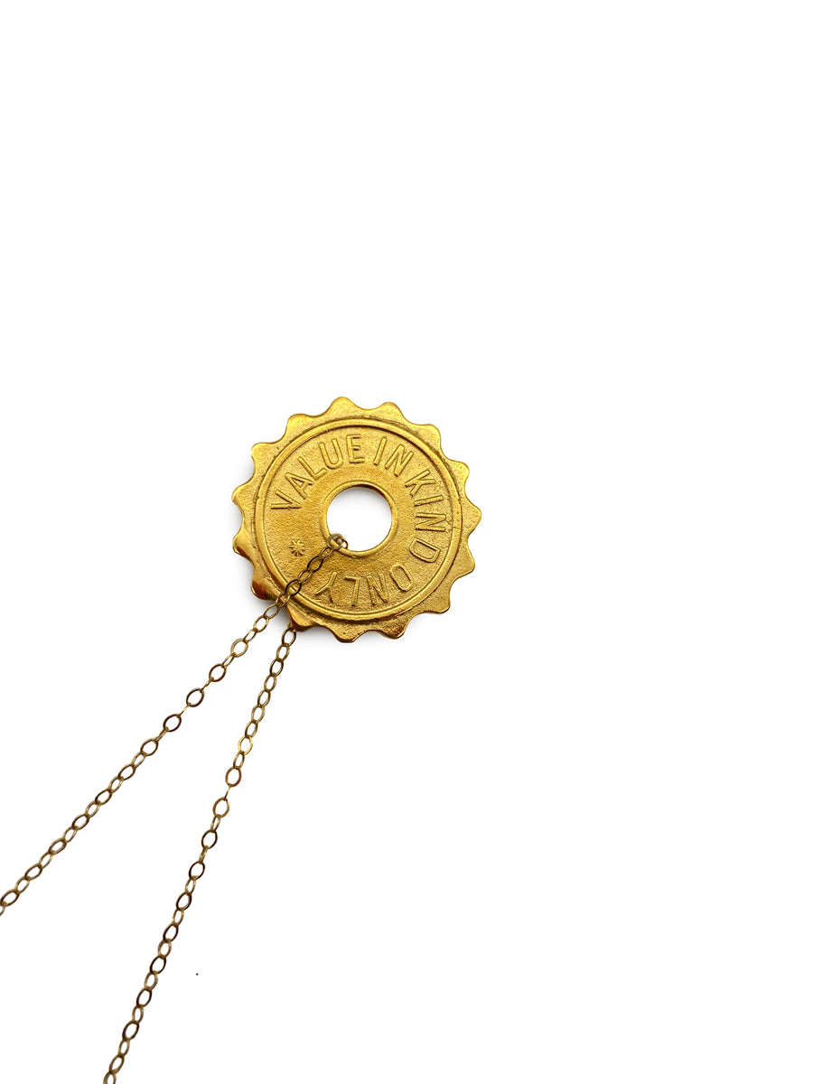 Value in Kind coin necklace Gold Plated