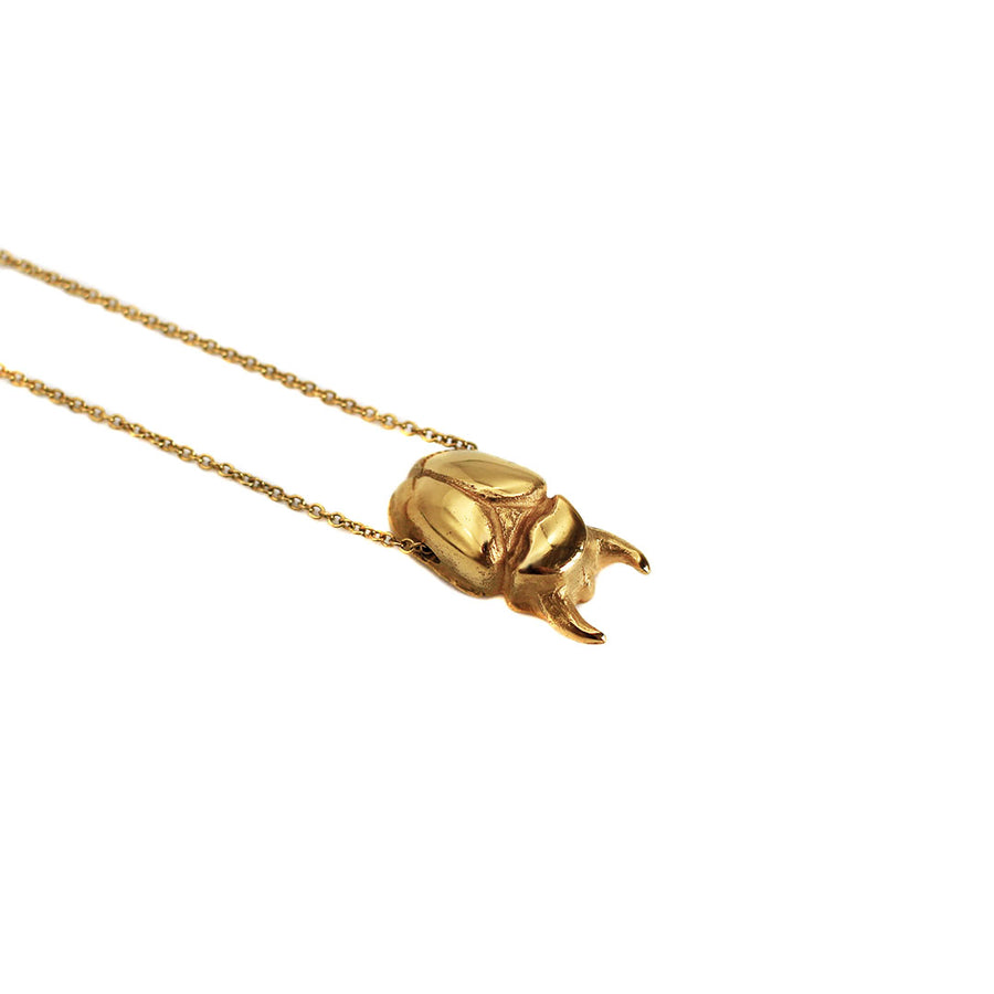 Beetle Necklace Gold Plated