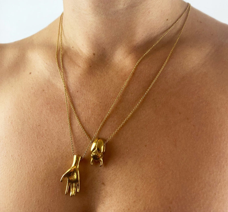 Hand Necklace Gold Plated