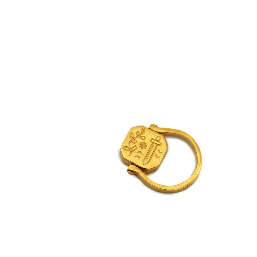 Flipping Heck Ring Gold Vermeil