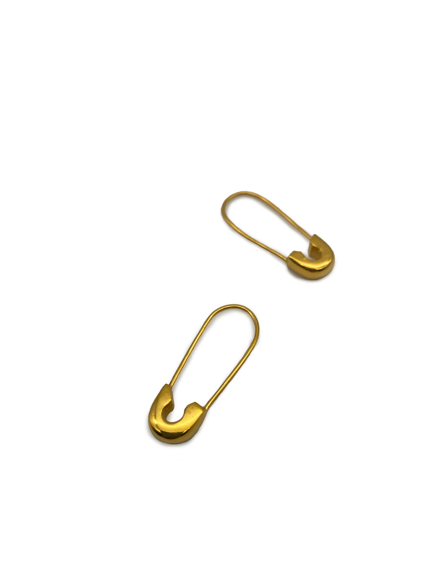 Safety pin hot sale earrings gold