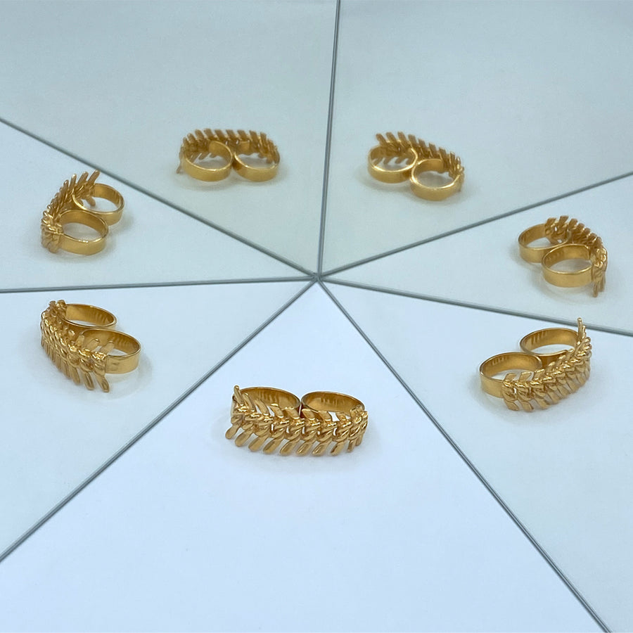 Gold Vermeil Wanda double ring